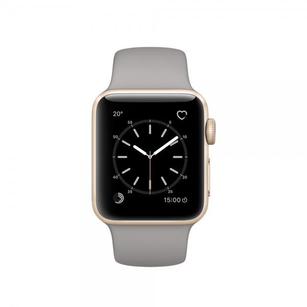 Apple Watch Series 2 (38 mm) Altın Rengi Alüminyum Kasa ve Beton Grisi Spor Kordon Akıllı Saat