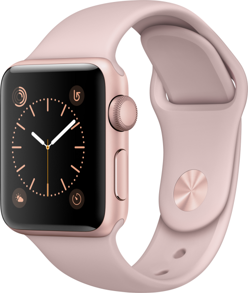 Apple Watch Series 2 (38 mm) Roze Altın Rengi Alüminyum Kasa ve Kum Pembesi Spor Kordon Akıllı Saat