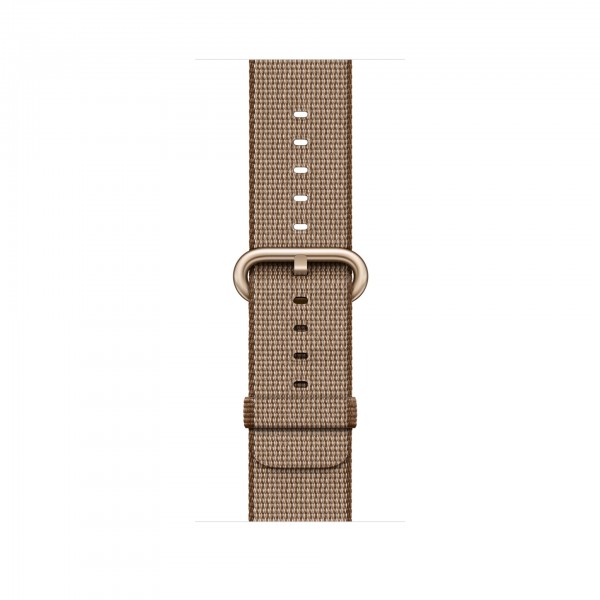 Apple Watch Series 2 (42 mm) Altın Rengi Alüminyum Kasa ve Naylon Örme Yanık Kahve/Karamel Kordon Akıllı Saat