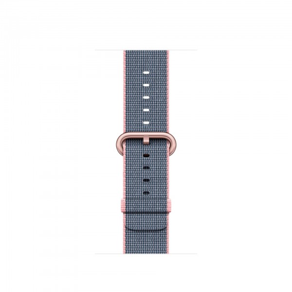 Apple Watch Series 2 (38 mm) Roze Altın Rengi Alüminyum Kasa ve Naylon Örme Uçuk Pembe/Gece Mavisi Kordon Akıllı Saat