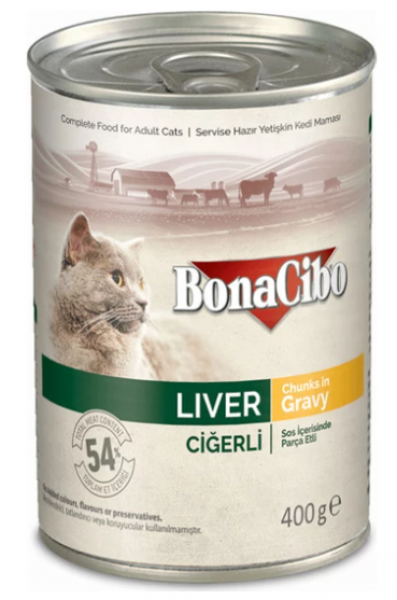 Bonacibo BonaCibo Soslu Ciğerli Yaş 400 gr Kedi Maması