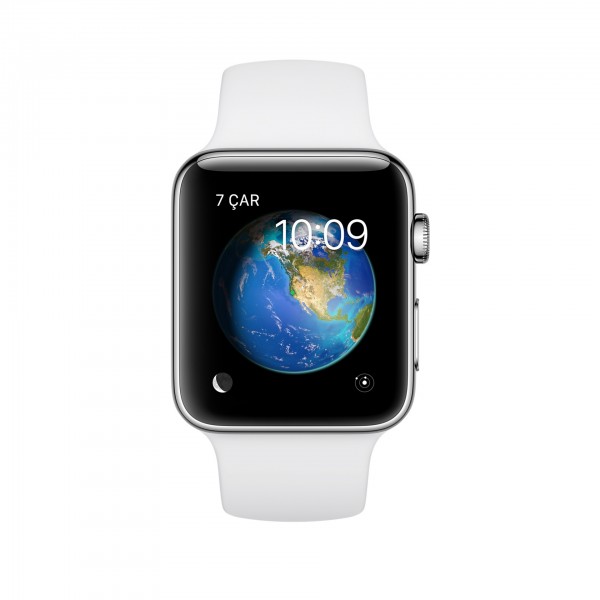 Apple Watch Series 2 (42 mm) Paslanmaz Çelik Kasa ve Beyaz Spor Kordon Akıllı Saat
