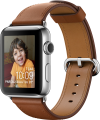 Apple Watch Series 2 (42 mm) Paslanmaz Çelik Kasa ve Klasik Tokalı Klasik Kahve Kayış resim