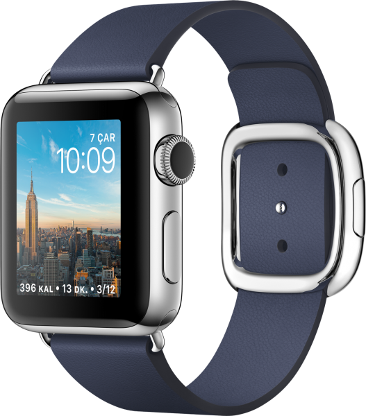 Apple Watch Series 2 (38 mm) Paslanmaz Çelik Kasa ve Modern Tokalı Gece Mavisi Kayış