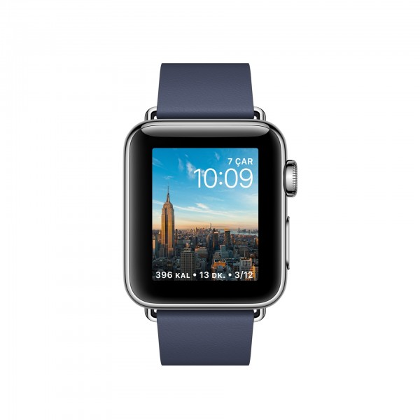 Apple Watch Series 2 (38 mm) Paslanmaz Çelik Kasa ve Modern Tokalı Gece Mavisi Kayış