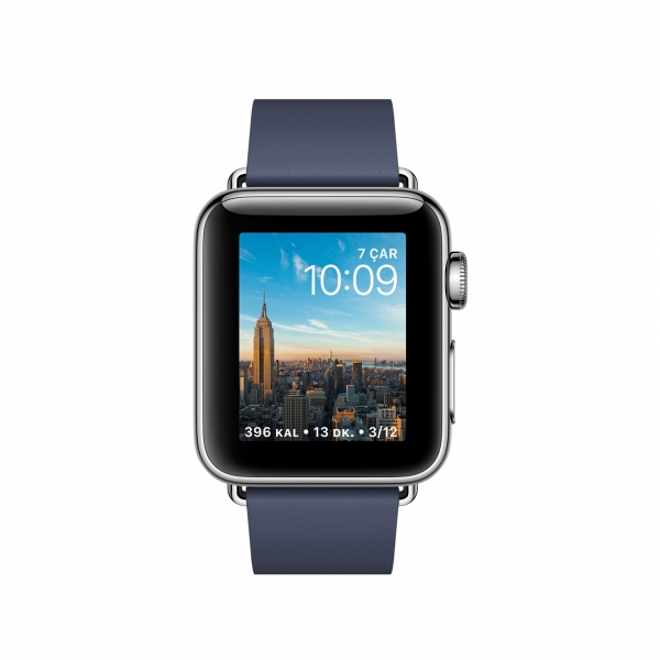 Apple Watch Series 2 (38 mm) Çelik Kasa ve Modern Tokalı Gece Mavisi Kayış
