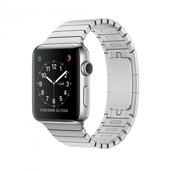 Apple Watch Series 2 (38 mm) Paslanmaz Çelik Kasa ve Baklalı Model Bilezik Akıllı Saat