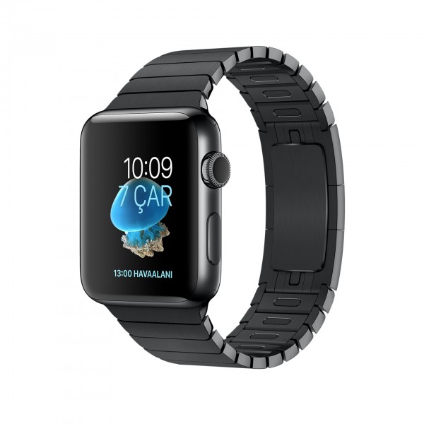 Apple Watch Series 2 (38 mm) Uzay Siyahı Paslanmaz Çelik Kasa ve Baklalı Model Uzay Siyahı Bilezik Akıllı Saat