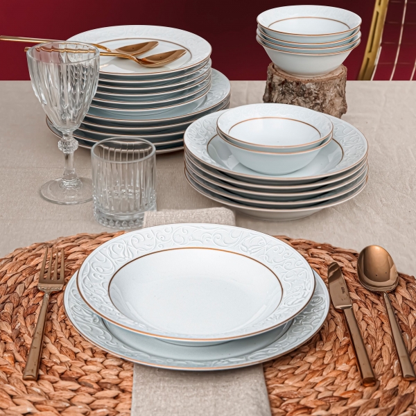 Güral Porselen Bahar Dalı BHD24Y623 24 Parça Yemek Takımı (24 Parça)