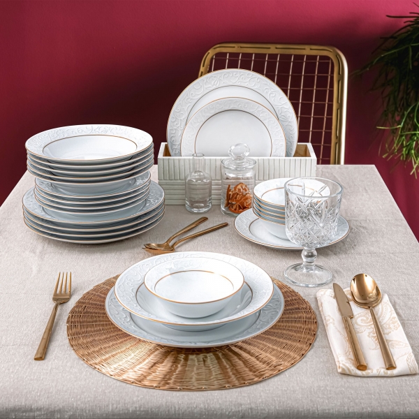 Güral Porselen Bahar Dalı BHD24Y623 24 Parça Yemek Takımı (24 Parça)