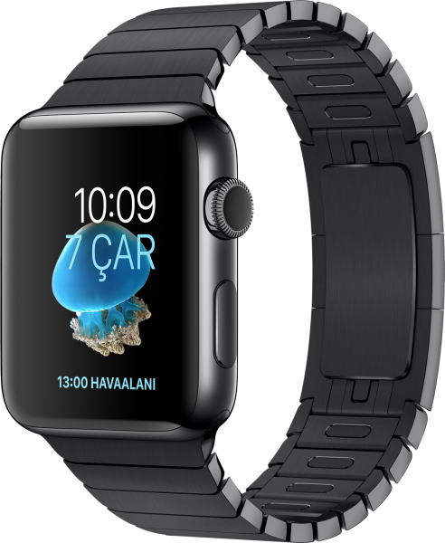Apple Watch Series 2 (42 mm) Uzay Siyahı Paslanmaz Çelik Kasa ve Baklalı Model Uzay Siyahı Bilezik Akıllı Saat