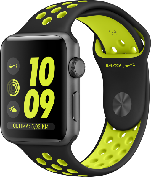 Apple Watch Nike+ Series 2 (42 mm) Uzay Grisi Alüminyum Kasa ve Siyah/Volt Nike Spor Kordon Akıllı Saat