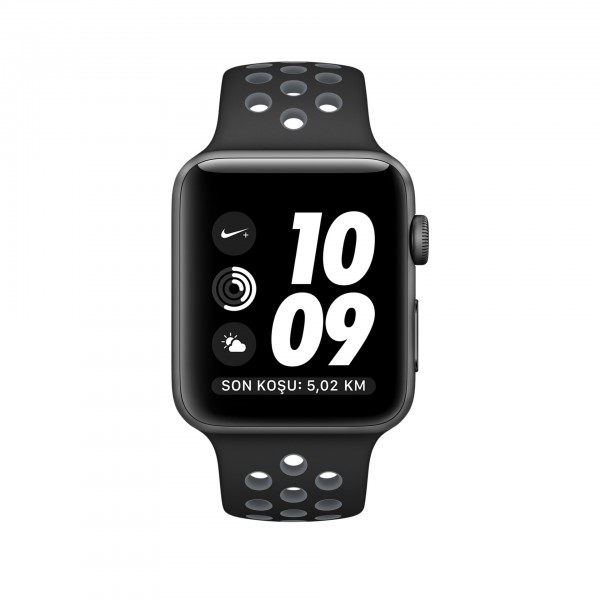 Apple Watch Nike+ Series 2 (38 mm) Uzay Grisi Alüminyum Kasa ve Siyah/Soğuk Gri Nike Spor Kordon Akıllı Saat