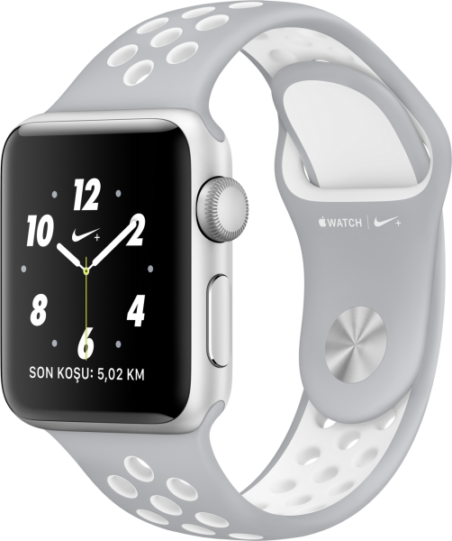 Apple Watch Nike+ Series 2 (38 mm) Gümüş Rengi Alüminyum Kasa ve Mat Gümüş/Beyaz Nike Spor Kordon Akıllı Saat