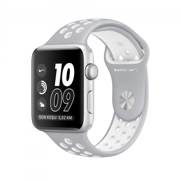 Apple Watch Nike+ Series 2 (42 mm) Gümüş Rengi Alüminyum Kasa ve Mat Gümüş/Beyaz Nike Spor Kordon Akıllı Saat