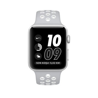 Apple Watch Nike+ Series 2 (42 mm) Gümüş Rengi Alüminyum Kasa ve Mat Gümüş/Beyaz Nike Spor Kordon Akıllı Saat