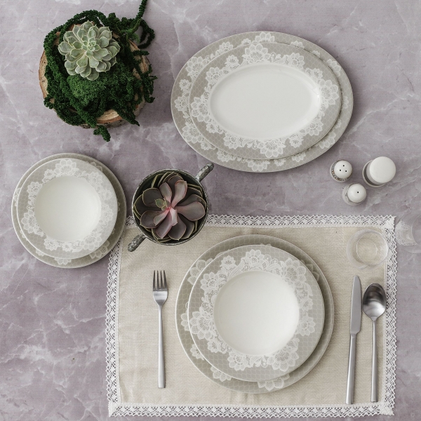 Güral Porselen Bone 8205502 61 Parça Yemek Takımı