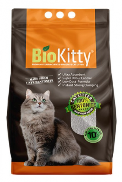 Biokitty Bentonit İnce Taneli Aloe Vera Kokulu 10 lt Kedi Kumu (İnce Taneli)