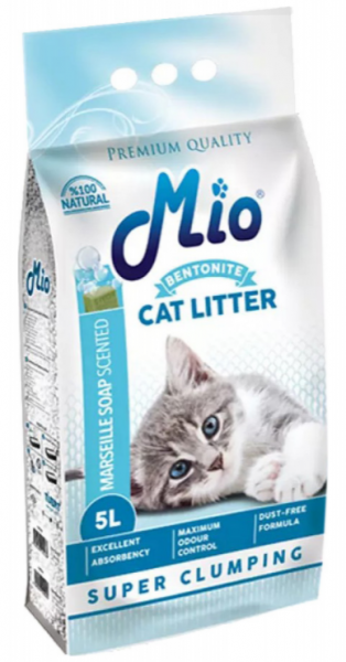 Mio Bentonit Marsilya Sabunlu İnce Taneli 5 lt Kedi Kumu (İnce Taneli)