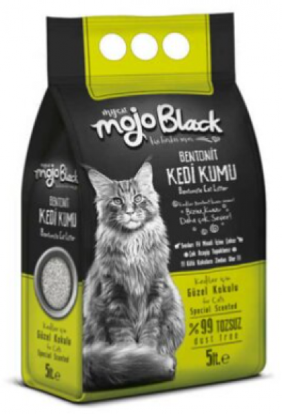 MyCat Mycat Mojo Black Bentonit Kokulu İnce Taneli 5 lt Kedi Kumu