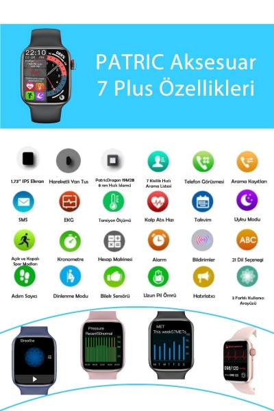 Patric 7 Plus Akıllı Saat