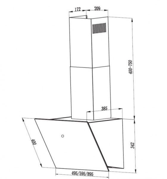 Dominox DA 925 V WH A Davlumbaz