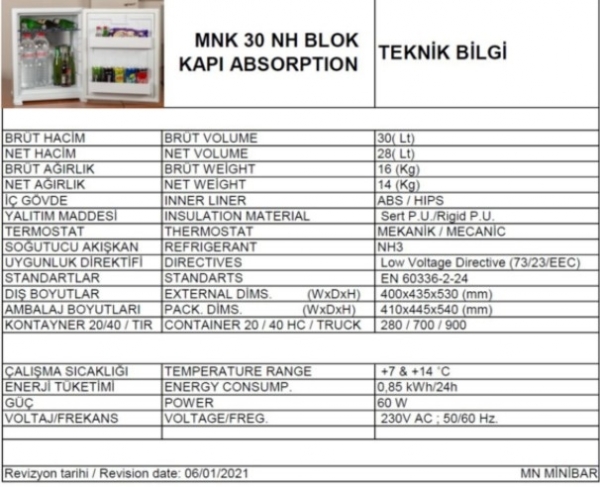 MN Soğutma MNK30NH07S Buzdolabı