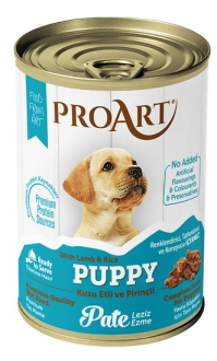 Proart Kuzu Etli ve Pirinçli Ezme Yavru 400 gr Köpek Maması