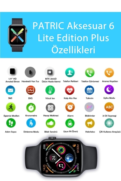 Patric 6 Lite Edition Plus Akıllı Saat