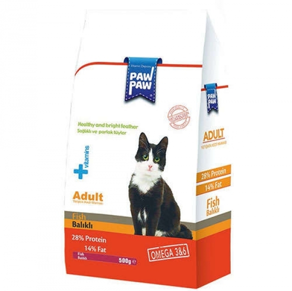 Paw Paw Balıklı Yetişkin 500 gr Kedi Maması