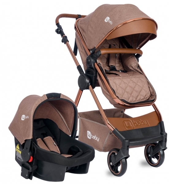 4 Baby Safran Bronz Şase Travel Sistem Bebek Arabası