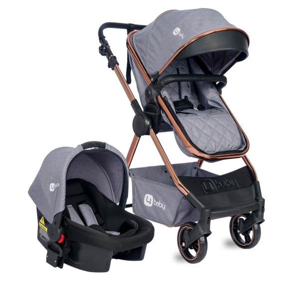 4 Baby Safran Bronz Şase Travel Sistem Bebek Arabası