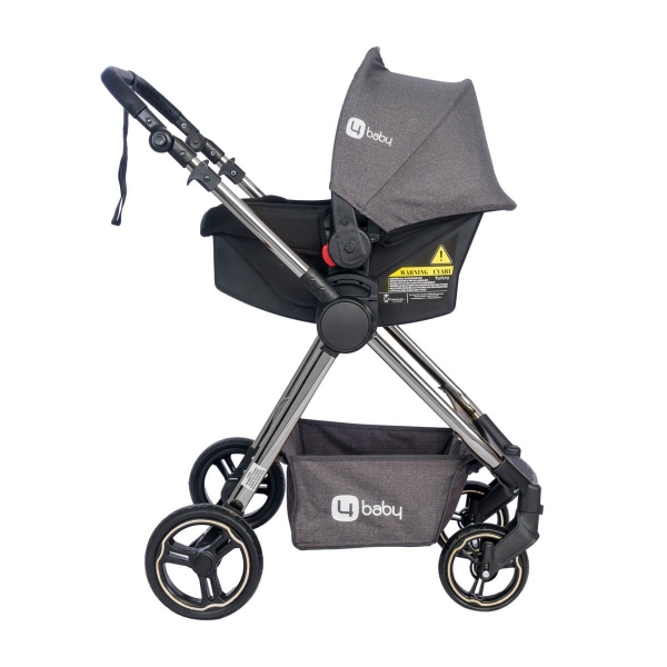 4 Baby Safran Krom Şase Premium Travel Sistem Bebek Arabası