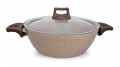 Gülsan Ezme Granit Wok Basık Tencere 24 cm resim