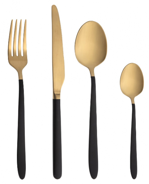 Jumbo 9400 Titanyum Black Gold 24 Parça Çatal Kaşık Bıçak Takımı (24 Parça)