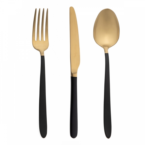 Jumbo 9400 Titanyum Black Gold 18 Parça Çatal Kaşık Bıçak Takımı (18 Parça)