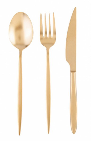 Emsan Ay Işığı Mat Gold 18 Parça Çatal Kaşık Bıçak Takımı