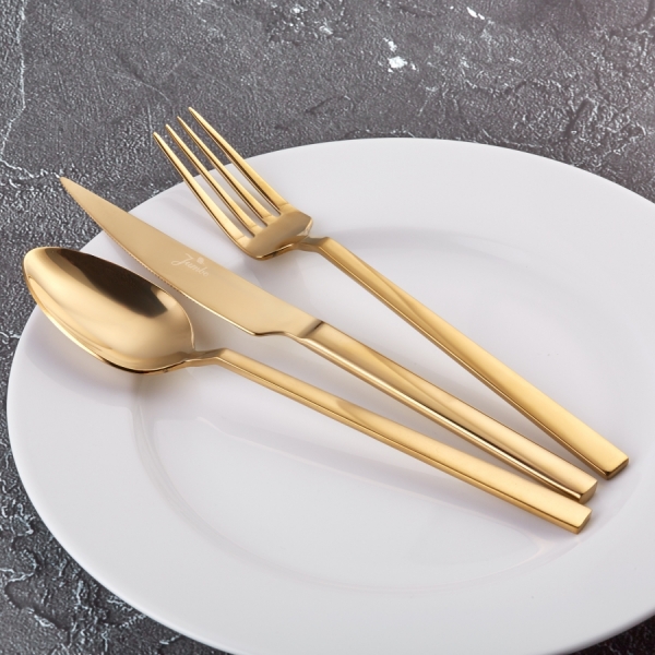 Jumbo 1800 Titanyum Gold 18 Parça Çatal Kaşık Bıçak Takımı