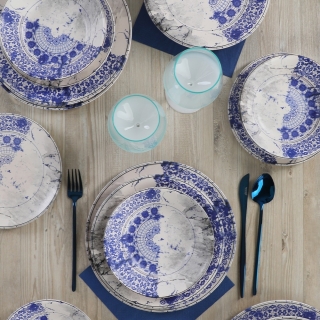 Keramika Blue Runis 16 Parça Yemek Takımı