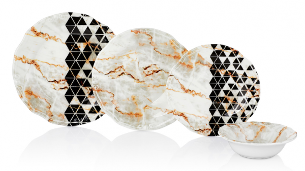 Noble Life Marble 24 Parça Yemek Takımı