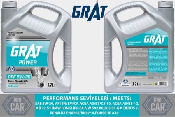 Grat Power DPF 5W-30 Motor Yağı (3.2 litre)