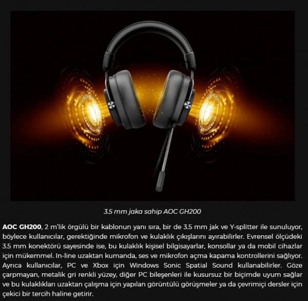 AOC GH200 Kablolu Kulaklık