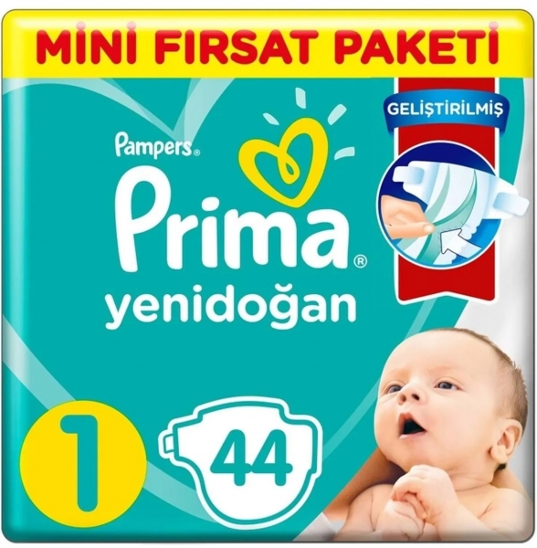 Prima Aktif Bebek Yenidoğan 1 Beden 44 Adet Bebek Bezi