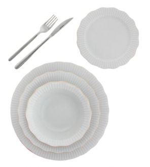Porland Frilly 24 Parça Yemek Takımı