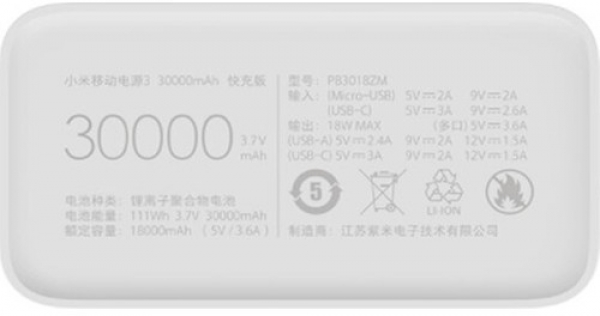 Xiaomi Mi 3 Quick Charge Version 30000 mAh Powerbank