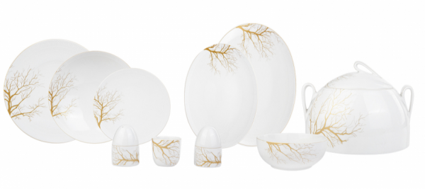 Karaca Fall Gold Cream 60 Parça Yemek Takımı