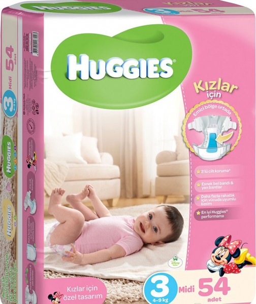 Huggies 3 Beden Kız Bebek Bezi