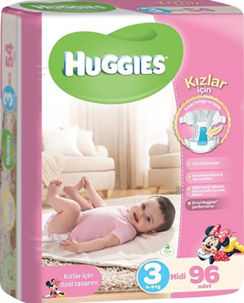 Huggies 3 Beden Kız Bebek Bezi