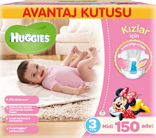 Huggies 3 Beden Kız Bebek Bezi