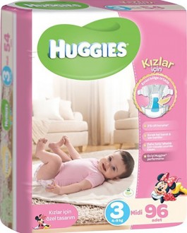 Huggies 3 Beden Kız Bebek Bezi